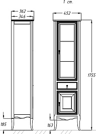 Opadiris Шкаф-пенал для ванной Лоренцо 45 орех L – фотография-4